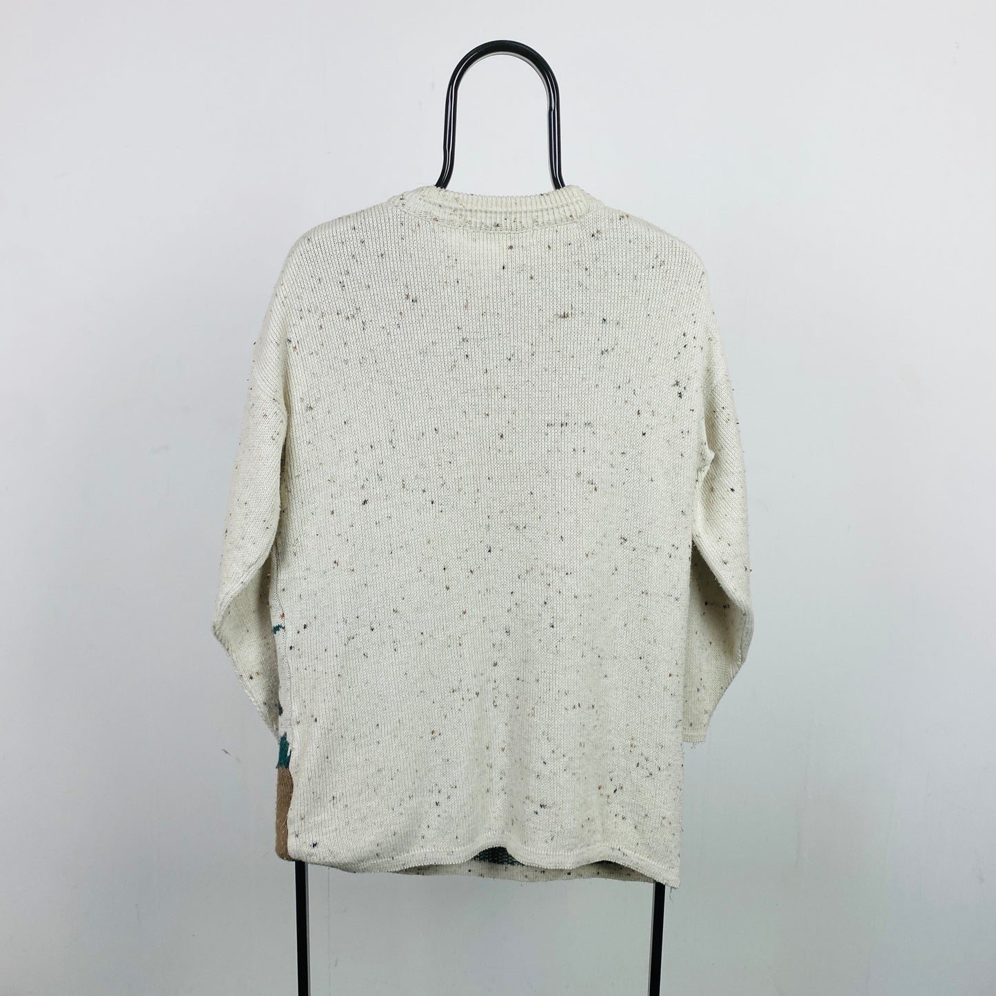 Retro Horse Knit Sweatshirt Brown Large