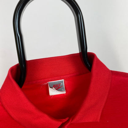 90s Nike Polo Shirt T-Shirt Red XL