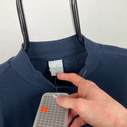 00s Nike Mock Neck Sweatshirt Blue Small