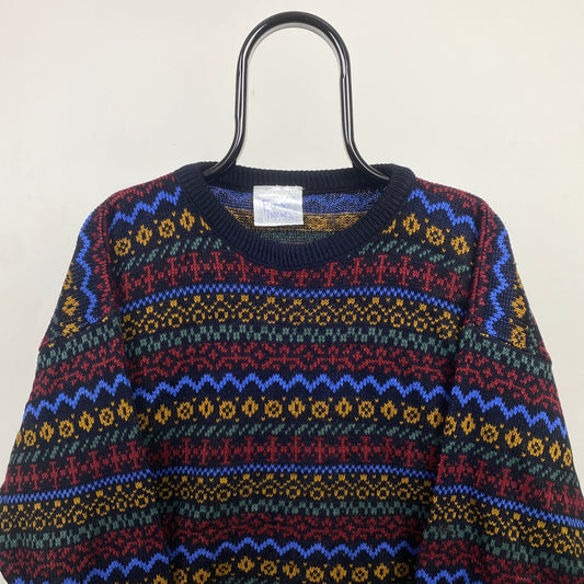 Retro Knit Sweatshirt Black Small