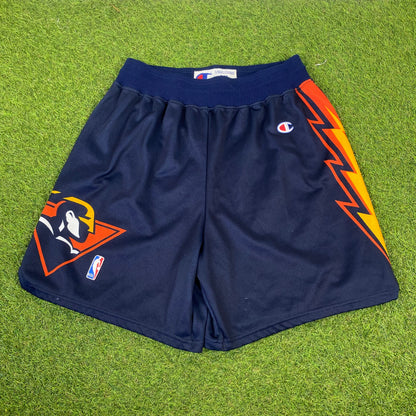 90s Champion Golden State Warriors Basketball Shorts Blue XL