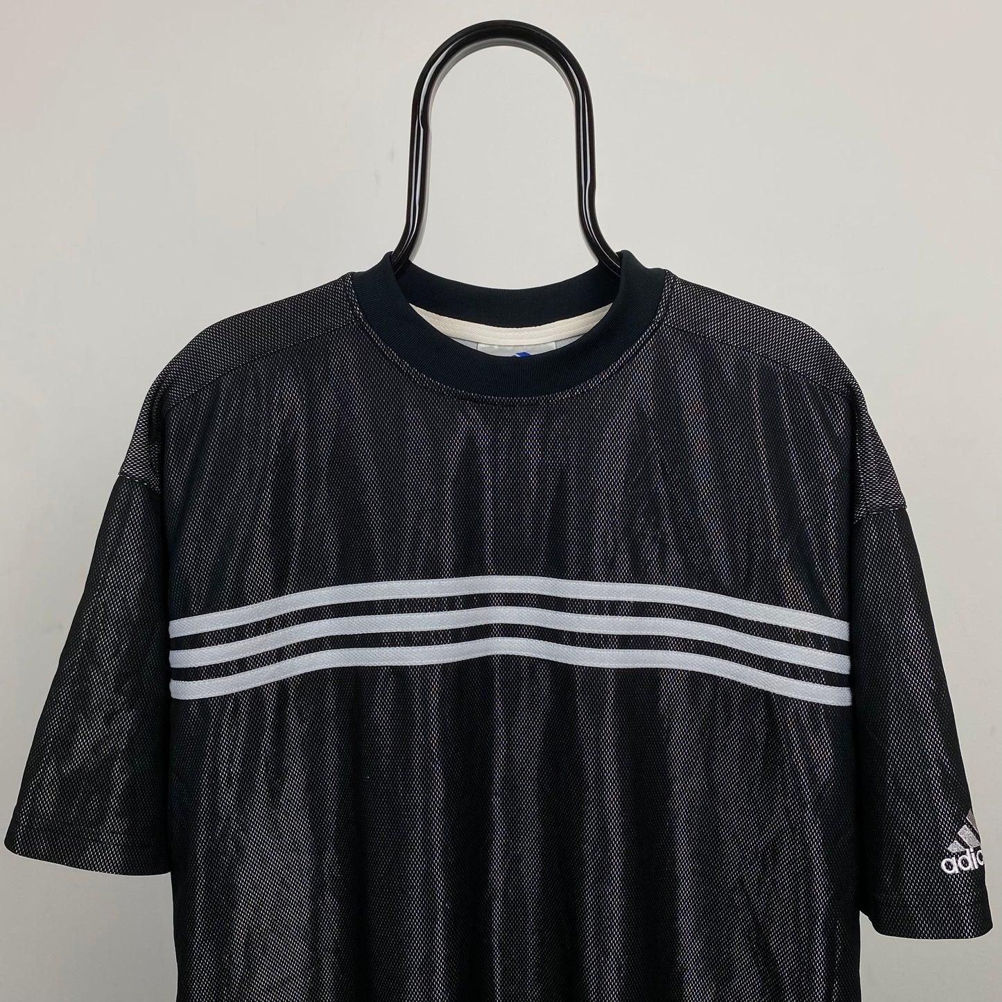 90s Adidas Nylon T-Shirt Black Large