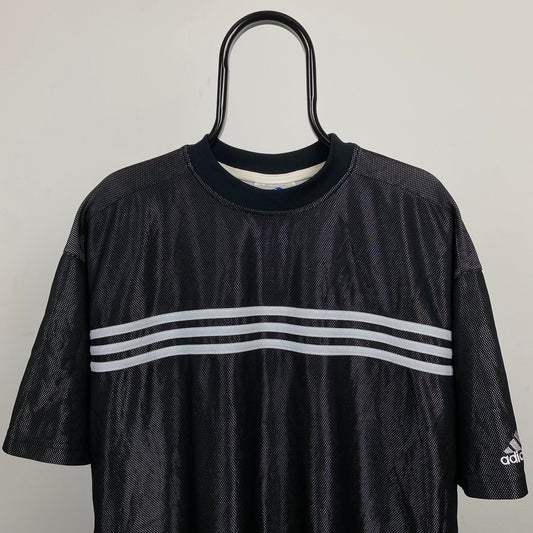 90s Adidas Nylon T-Shirt Black Large