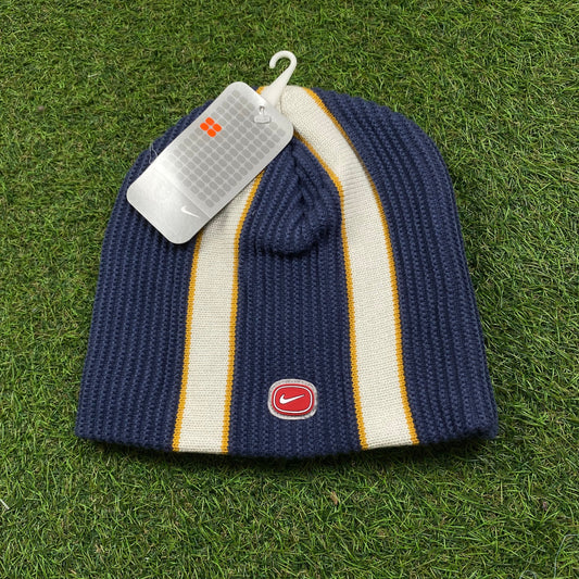 Vintage Nike Beanie Hat Blue
