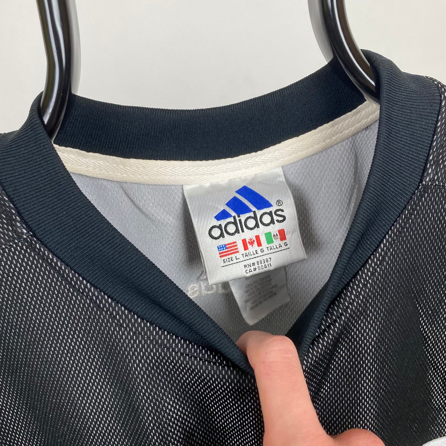 90s Adidas Nylon T-Shirt Black Large