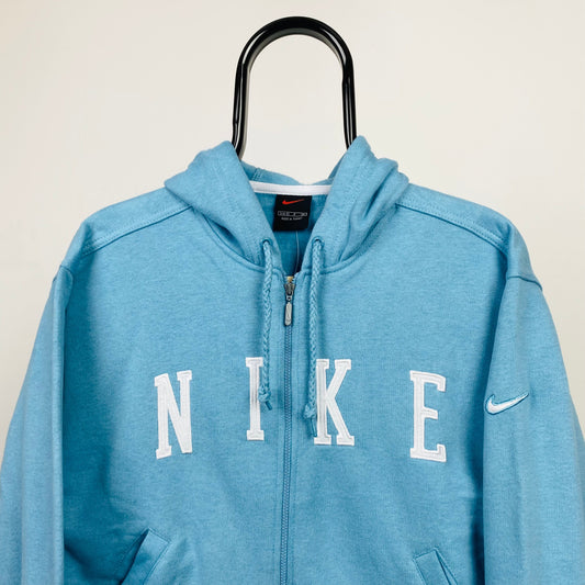 90s Nike Zip Hoodie Blue Large