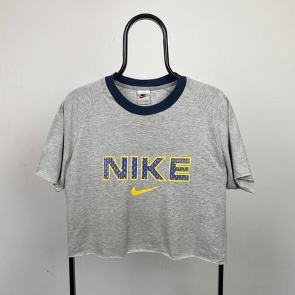 90s Nike Cropped T-Shirt Grey Small