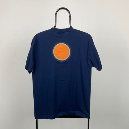 Vintage Nike Centre Swoosh T-Shirt Blue Small