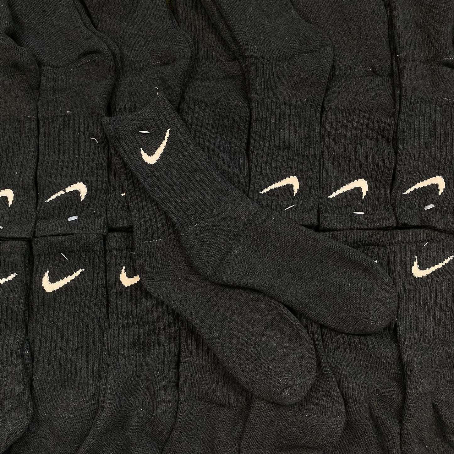 Vintage Nike Swoosh Socks Black UK6 - 12