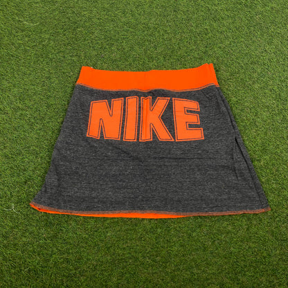 90s Nike Reversible Skirt Orange Grey Small