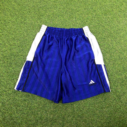 90s Adidas Nylon Shorts Blue Small