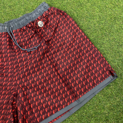 90s Nike Wavey Shorts Red Large