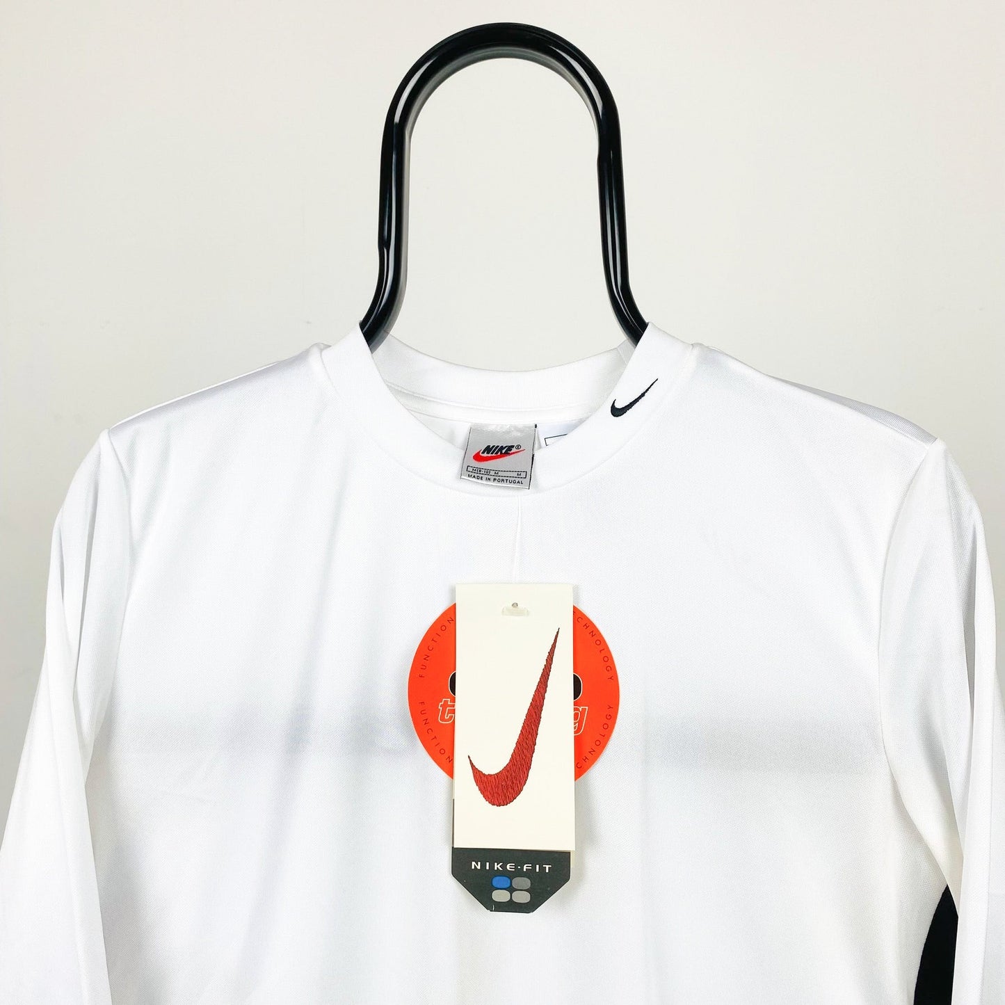90s Nike Mock Neck Long Sleeve T-Shirt White Medium