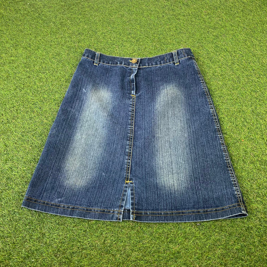 Retro Denim Skirt Blue Small UK8