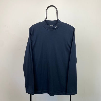00s Nike Mock Neck Sweatshirt Blue Small