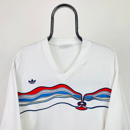 90s Adidas Ivan Lendl Face Sweatshirt White Small/XS