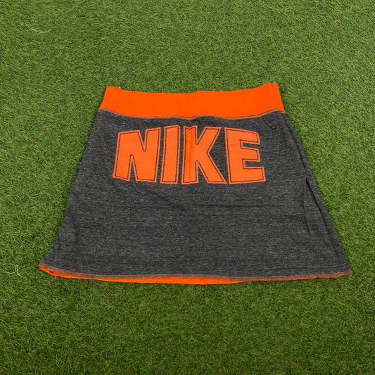 90s Nike Reversible Skirt Orange Grey Medium