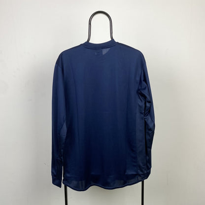 Vintage Nike Mock Neck Longsleeve T-Shirt Blue Small